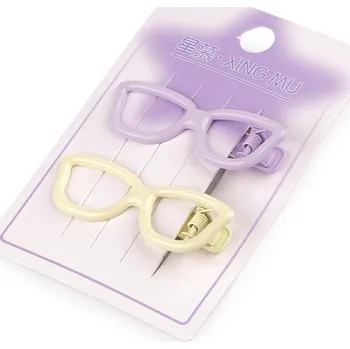 Náramek Kovové sponky do vlasů srdce, hvězdy, brýle, střední, 16 mix brýle