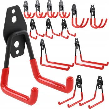 Věšák 14x Nástěnný hák rovný kulatý nářadí garáž zahrada vybavení věšák