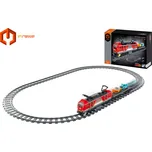 iM.Master Stavebnice vlak červený s auty 53,6x12x6 cm