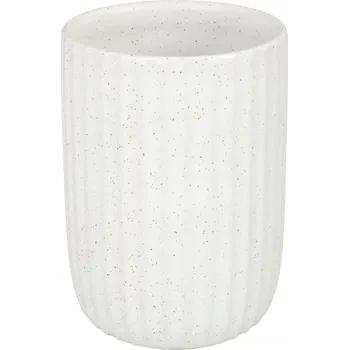 Kelímek na Kartáčky do Koupelny Bílý Keramický Kameninový INDIA