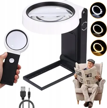 Lupa Lupa s 10x zvětšením a LED podsvícením (32 LED) pro čtení