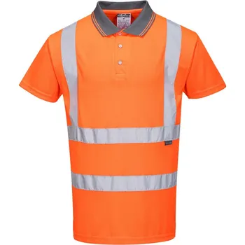 Pánské tričko PORTWEST Polokošile RIS RT22 Hi-Vis, krátký rukáv, reflexní POR-RT22ORR4XL Oranžová 4XL
