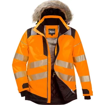 pracovní bunda PORTWEST Bunda PW369 Hi-Vis Parka, zimní, reflexní POR-PW369OBR4XL 4XL Oranžová/černá