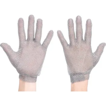 Pracovní rukavice PORTWEST Rukavice Chainmail AC01, proti ostrým nožům, 1 ks - cena za 1ks POR-AC01SIRS S Stříbrná