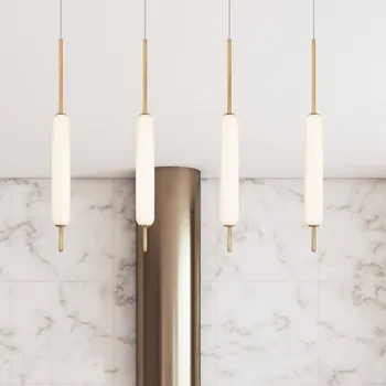 Quintiesse Závěsné světlo LED CUMBERLAND, zlaté, Ø 13 cm, kov/sklo zlatá kartáčovaná, opálově bílá LED 10 W celkem - Doprava zdarma