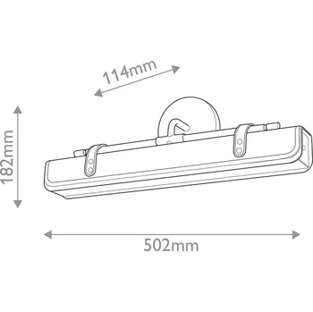 Lampička Quintiesse LED nástěnné světlo VALISE, černé/starožitná mosaz, 50 cm umělá kůže černá, starý mosaz LED 18 W celkem - Doprava zdarma