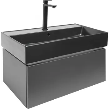 Koupelnový nábytek SAT Koupelnová skříňka s umyvadlem SAT Feel 80x30x46 cm antracit SATFEEL80ANTU3B SATFEEL80ANTU3B