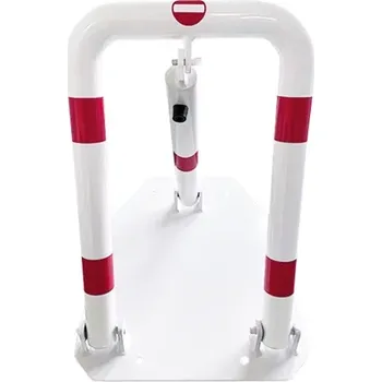 Plotový sloupek Flomat Bílo-červená ocelová sklopná zábrana - 57 cm