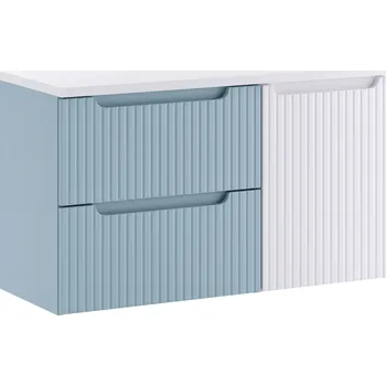 Koupelnový nábytek Comad Koupelnová skříňka pod deskové umyvadlo s košem na prádlo Nova Denim/Nova White 100 denim/bílá