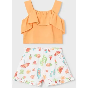 Dětská bavlněná souprava Mayoral 3230.6L.Mini.PPY2 oranžová 20X, vel. 128