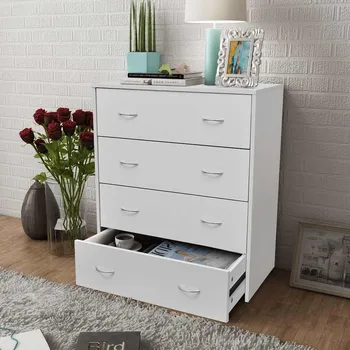 Organizace kuchyně Příborník se 4 zásuvkami 60 x 30,5 x 71 cm bílý - 8718475954736