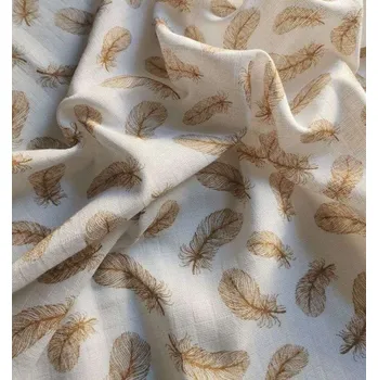 Plena Látková plena s potiskem Pírko hnědá Bavlna, 70x70 cm