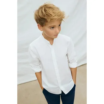 Chlapecká košile Dětská bavlněná košile Mayoral 6176.7B.Junior.PPY2 bílá 00X, vel. 128