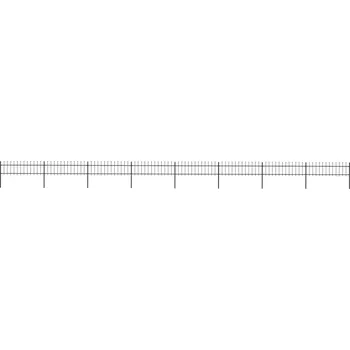 Plot Zahradní plot s kopím nahoře ocelový 1426 x 60 cm černý - 8719883710211