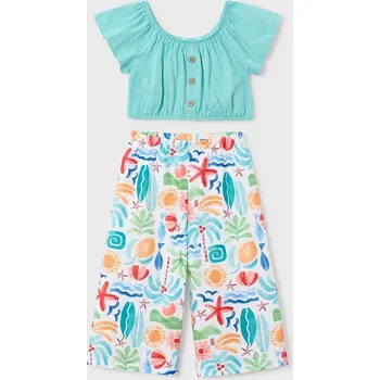 Dětská bavlněná souprava Mayoral 3597.6L.Mini.PPY2 tyrkysová 66X, vel. 104