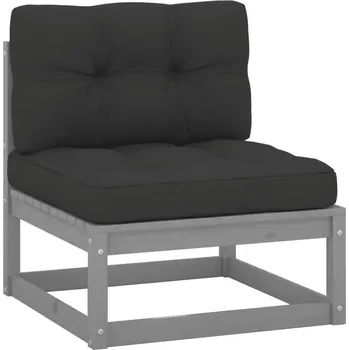 Zahradní pohovka Zahradní středová pohovka antracitové podušky šedá borovice - 8720286355404