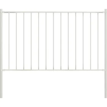 Plot vidaXL Marketos Plotový panel se sloupky, práškově lakovaná ocel, 1,81 x 1 m, bílý