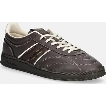 Pánské tenisky Kožené tenisky Tommy Jeans THE GREENWICH EDGE STITCHING EM0EM01708 hnědá 89X, EUR 40