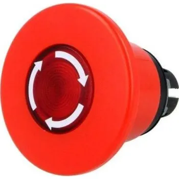 vypínač ABB Přepínač: nouzové zastavení 2 polohy 22mm červená Podsv: MLB-1