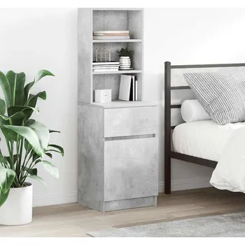 Noční stolek Noční stolek betonově šedý 39x35x125 cm kompozitní dřevo - 8721158702326