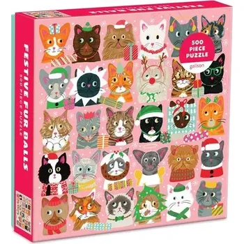 Puzzle Galison puzzle Slavnostní kočičky 500 dílků
