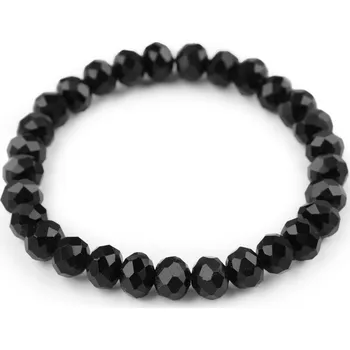Náramek Náramek pružný z broušených korálků s AB efektem, malé, 5 černá