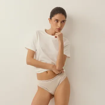 Dámské spodní prádlo Reserved - Bavlněná tanga 3 ks - pastelově růžová - 778HQ-03X - 778HQ-03X-L