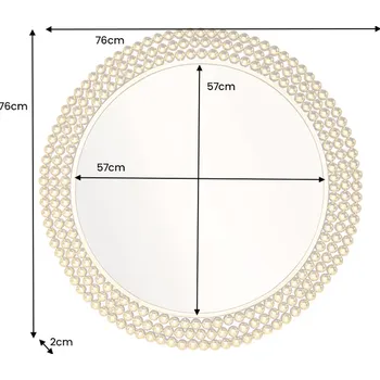 Zrcadlo Nástěnné zrcadlo PEARLS 75 CM zlaté kov
