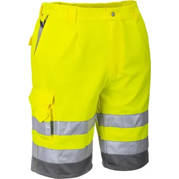 PORTWEST Kraťasy E043 HiVis do pasu, reflexní POR-E043YGYM M Žlutá/šedá