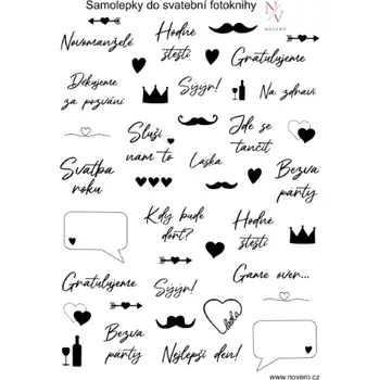 Svatební dekorace Papírové svatební samolepky do fotoknihy verze F