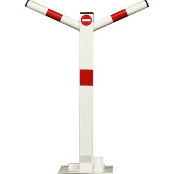 Plotový sloupek Flomat Bílo-červený ocelový parkovací sloupek Model Y - 55 x 60 cm