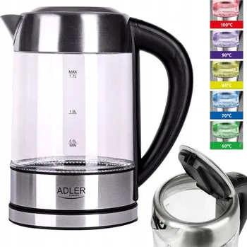 Rychlovarná konvice Rychlovarná konvice ADLER ADL118283 1850 W 1,7 l průhledná