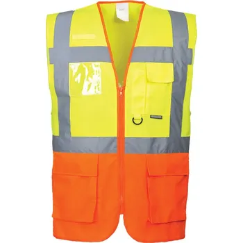 pracovní vesta PORTWEST Vesta Prague S376, manažerská POR-S376YORXXXL 3XL Žlutá/oranžová