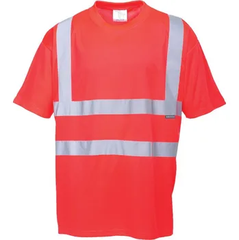 pracovní tričko PORTWEST Tričko S478 Hi-Vis, krátký rukáv, reflexní POR-S478RERXXL 2XL Červená
