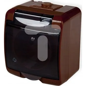 Elektrická zásuvka Hermetická Elektrická Zásuvka Karlik hnědá