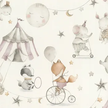 Tapeta RASCH | Vliesová tapeta na zeď Kids World 2 301922 | 0,53 x 10,05 m | bílá + Bílá vliesová tapeta na stěnu 301922 v rozměru 0,53 x 10,05 m