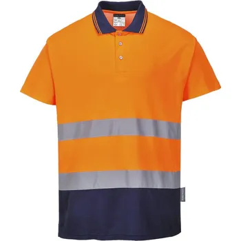 pracovní tričko PORTWEST Tričko Polo Comfort S174, krátký rukáv, reflexní POR-S174ONR4XL 4XL Oranžová/navy
