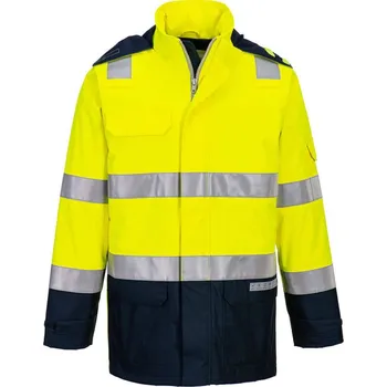 pracovní bunda PORTWEST Bunda Bizflame Rain+ FR605 Hi-Vis Light Arc, reflexní POR-FR605YNRL L Žlutá/navy
