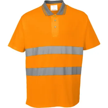 Pánské tričko PORTWEST Polokošile Comfort S171, krátký rukáv, reflexní POR-S171ORR4XL Oranžová 4XL