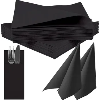 Papírový ubrousek Gastro Ubrousky Papírové na Narozeniny Banket Černé 25x25cm 30 ks