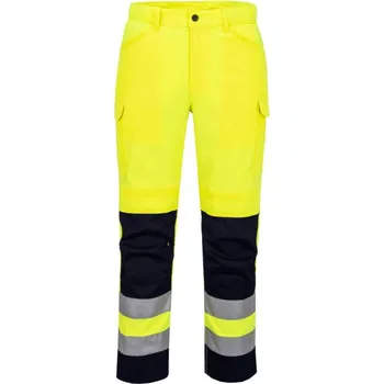 Pánské kalhoty PORTWEST Kalhoty T143 Mesh Panel Hi-Vis do pasu, reflexní POR-T143YNR36 36 Žlutá/navy