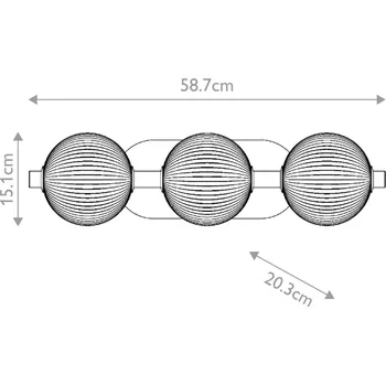 Lampička Quintiesse LED nástěnné světlo PALMAS zlatá/kouřově šedá šířka 59 cm 3-křídlá IP44 zlatá kartáčovaná, kouřově šedá LED 27 W celkem - Doprava zdarma