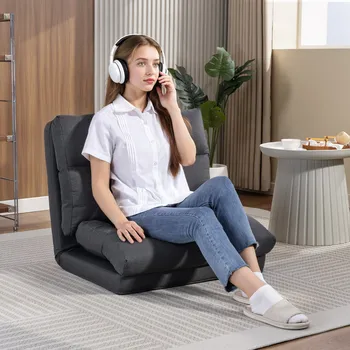 Křeslo HOMCOM 3 v 1 křeslo na spaní šedé