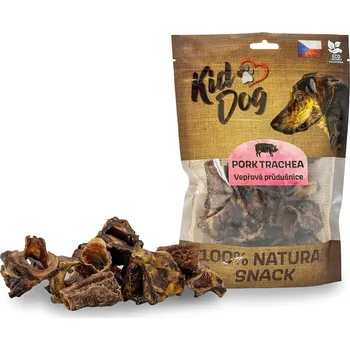 Pamlsek pro psa KIDDOG 100% Natural Snack, vepřová krájená průdušnice 4 - 5 cm / 200 g