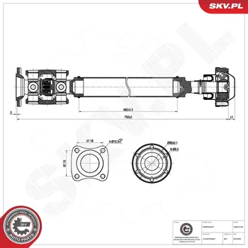 Hřídel nápravy Hnací hřídel ESEN SKV 76SKV150