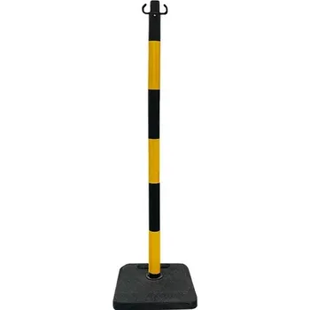 Plotový sloupek Černo-žlutý gumový vymezovací sloupek SCV - 4 x 105 cm