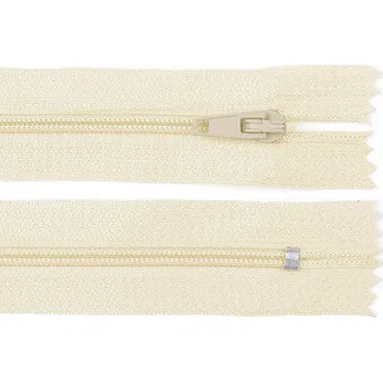 Zip Spirálový zip No 3 délka 20 cm autolock, malé, 103 krémová nejsvět.