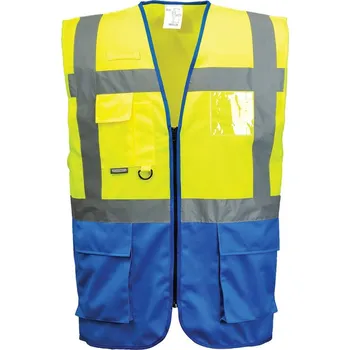 pracovní vesta PORTWEST Vesta Warsaw Executive C476, reflexní POR-C476YRB5XL 5XL Žlutá/modrá královská