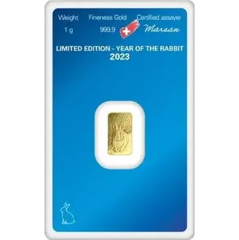 Sběratelství Argor-Heraeus 1g investiční zlatý slitek Rok Králíka | 2023