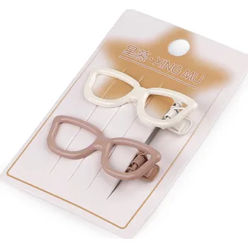 Náramek Kovové sponky do vlasů srdce, hvězdy, brýle, střední, 18 mix brýle